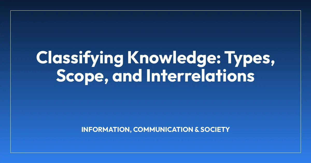 Classifying Knowledge: Types, Scope, and Interrelations