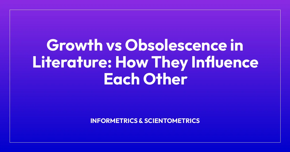 Growth vs Obsolescence in Literature: How They Influence Each Other